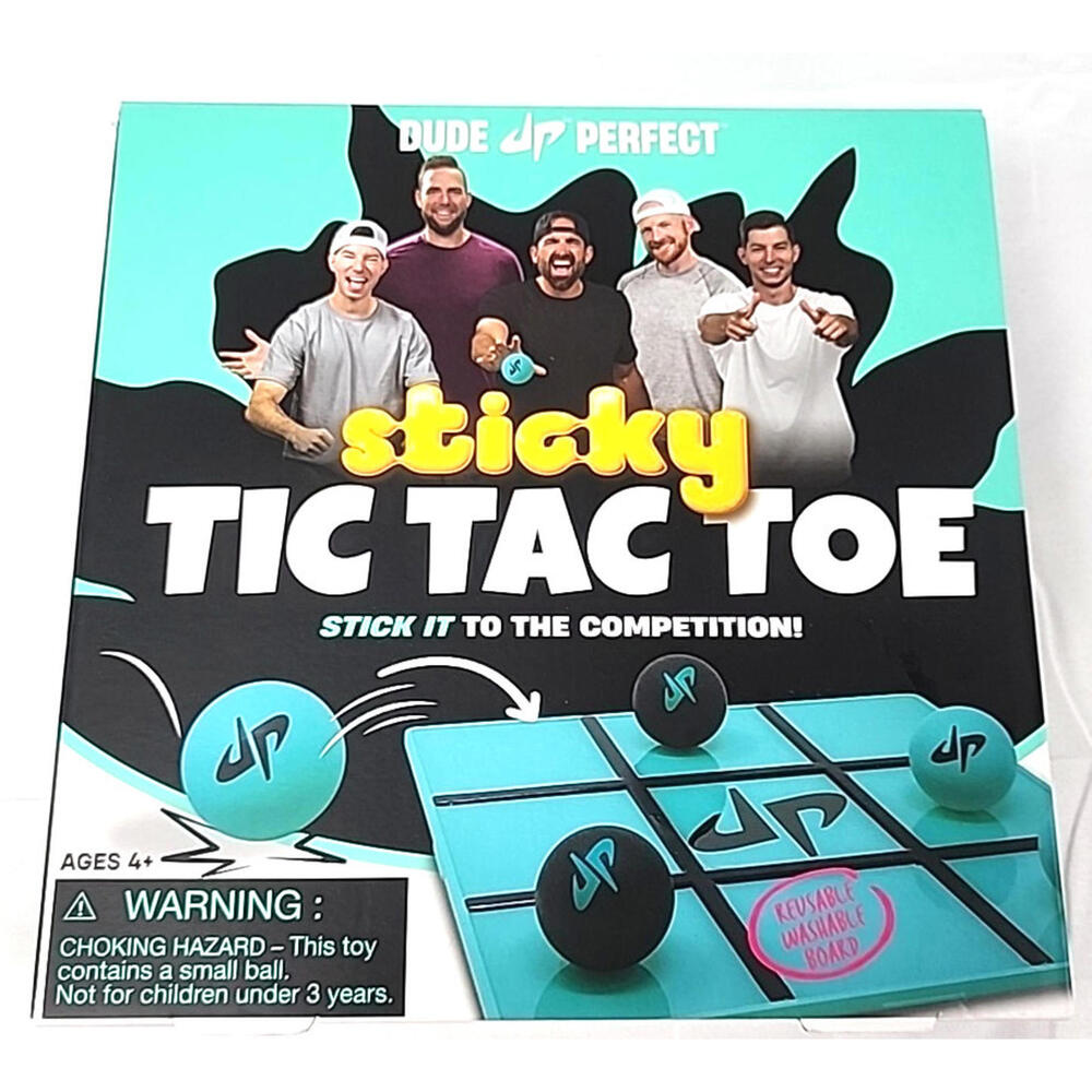 Dude Perfect Sticky Tic Tac Toe, Kids Tabletop Activity, for Family Game Night